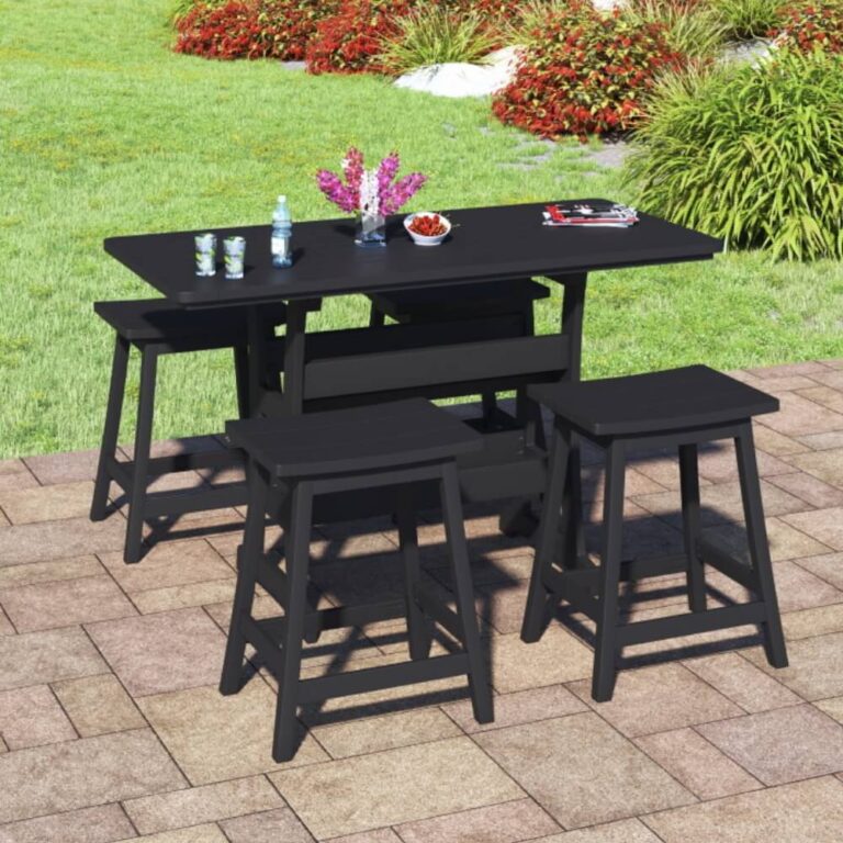 Oceanview 4 Seat Outdoor Counter Height Table Patio Set - Poly Lumber